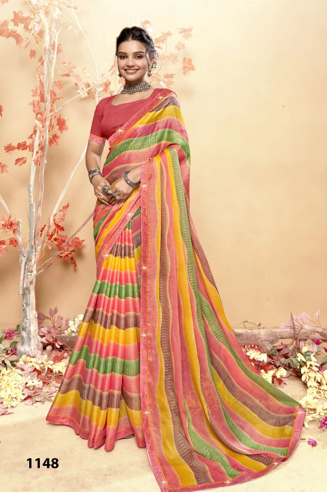 Vaayu By Vallabhi Brasso Line Printed Saree Suppliers In India